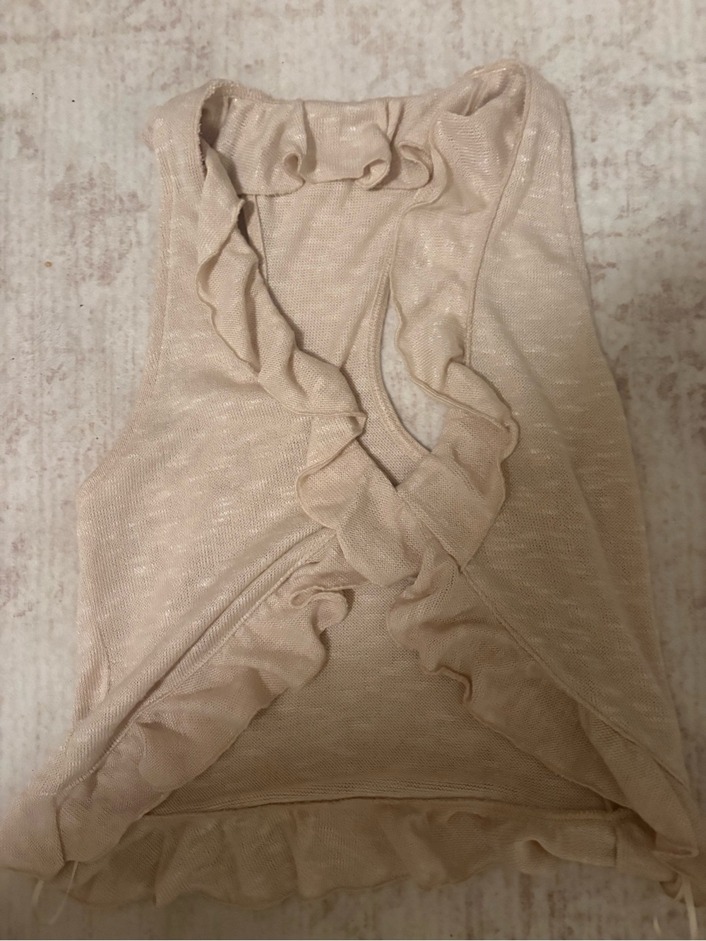 Urban Outfitters Cream Ruffled Bandeau Tank
